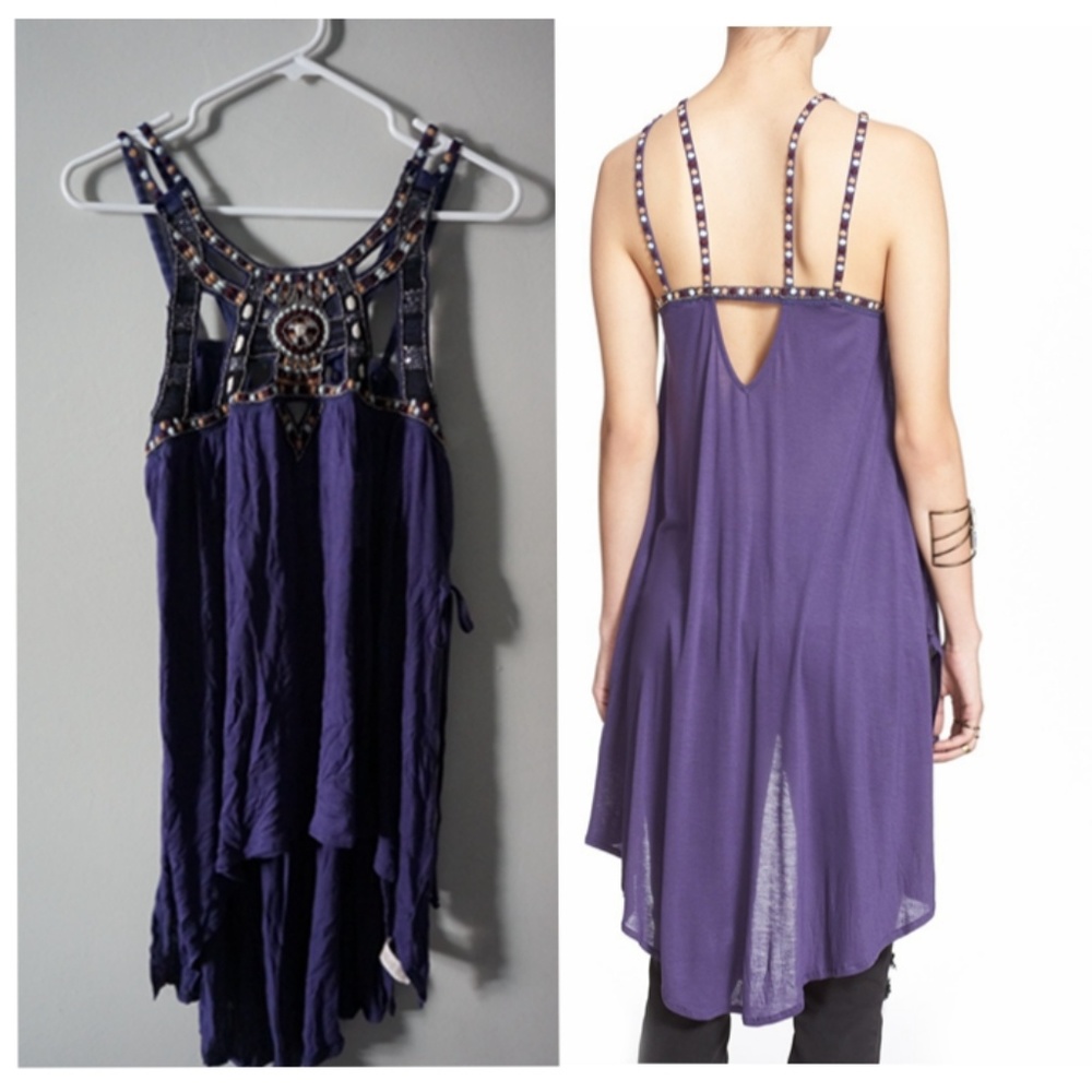 NWT FREE PEOPLE VISION Quest Embellished Tank Top